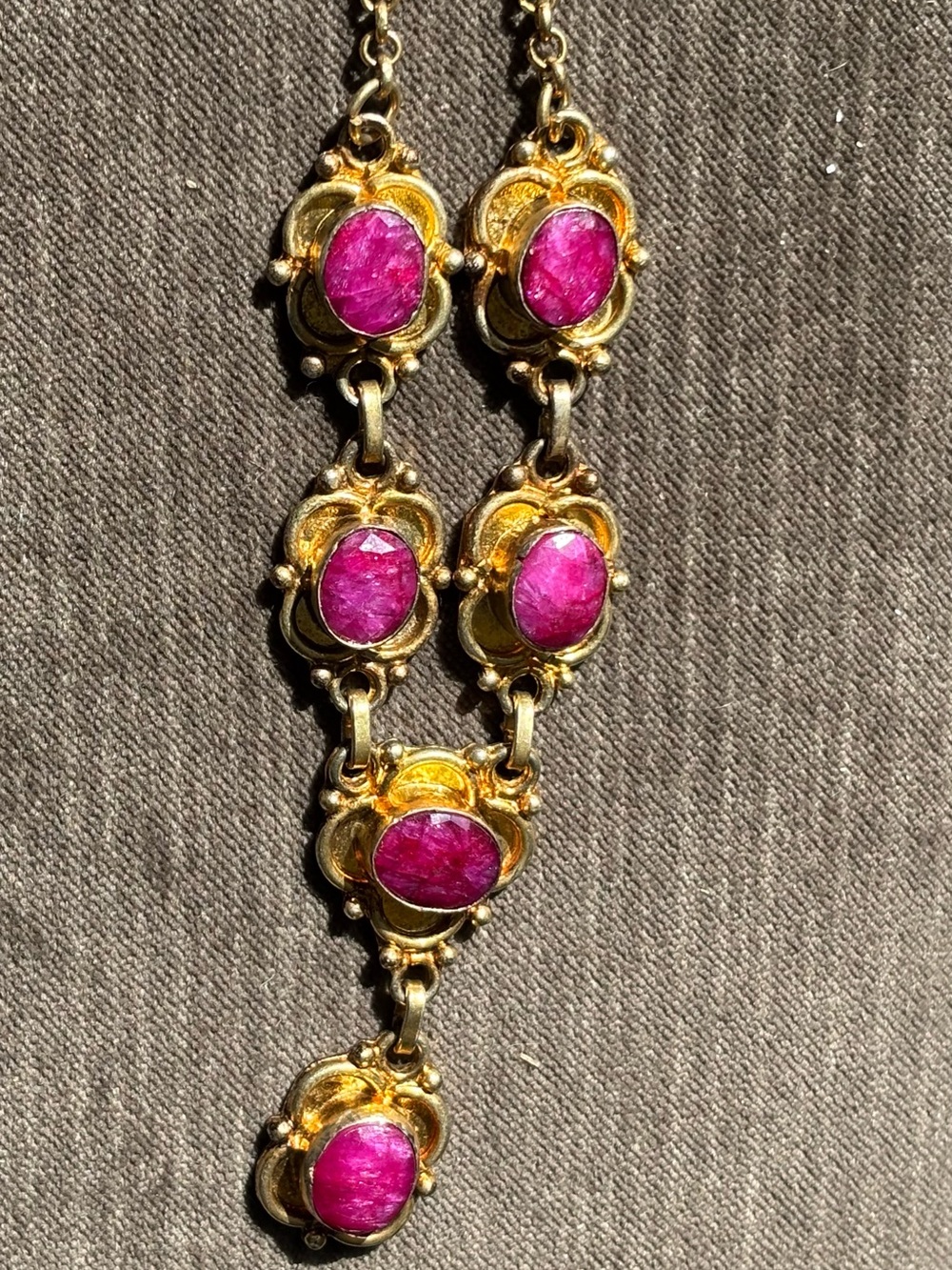 Vintage STAUER PALIO Natural Ruby Necklace